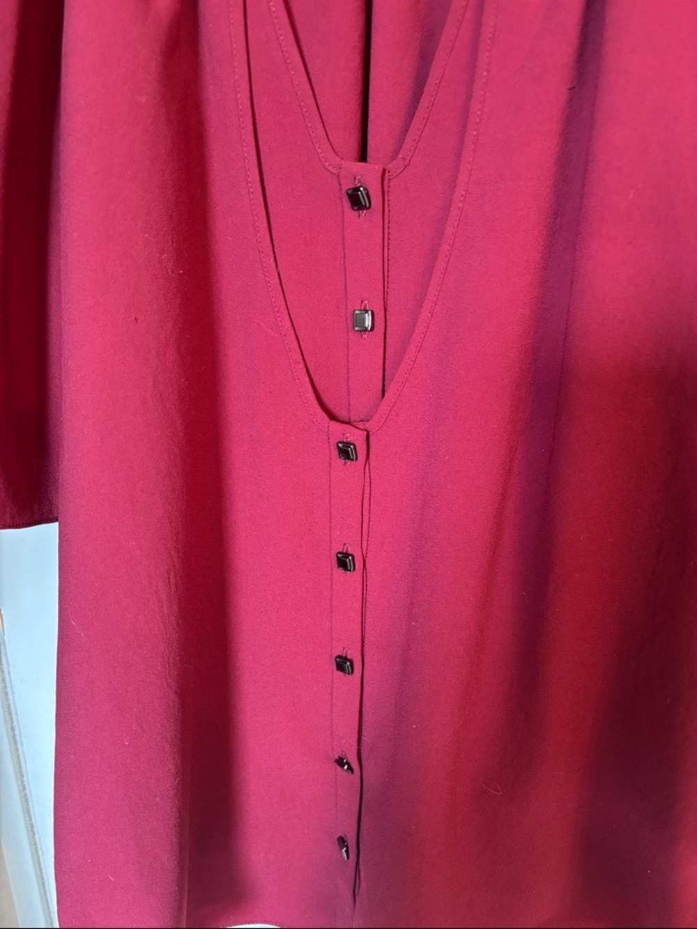 leifsdottir Raspberry Button-Front Flutter Sleeve Blouse - Picture 4 of 7